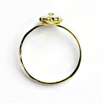 Zlatý prsten, žluté zlato, prstýnek se Swarovski krystalem, čirá, T 1297 