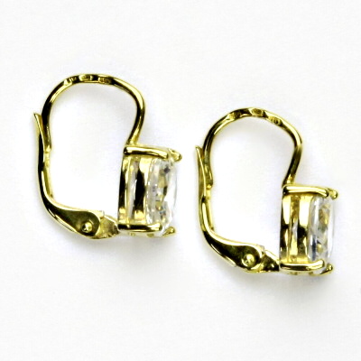 Zlaté náušnice, žluté i bílé zlato, čirý zirkon - NK 1245