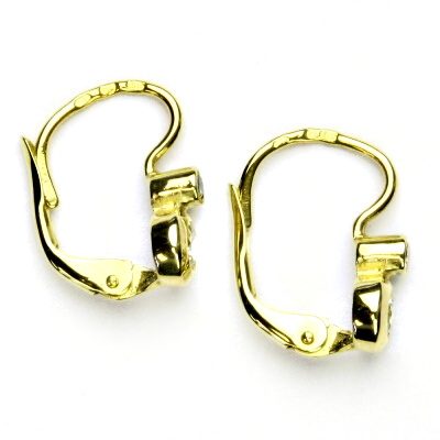 Zlaté náušnice, žluté zlato , čirý zirkon - VE 72