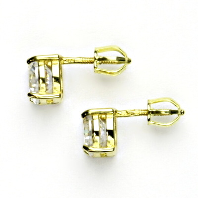 Zlaté náušnice, žluté zlato, čirý zirkon - NŠ 1252 