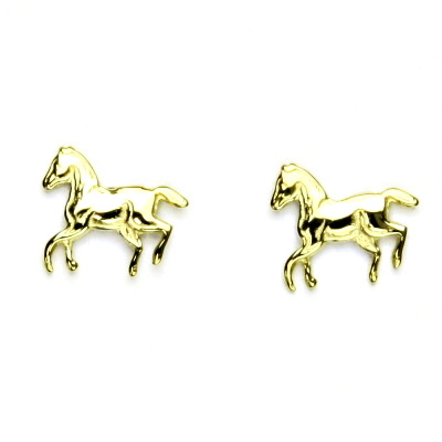 Zlaté náušnice, žluté zlato, koníčci, náušnice ze zlata, koně, NŠ 14