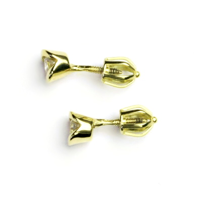 Zlaté náušnice, žluté zlato, čirý zirkon - VE 13