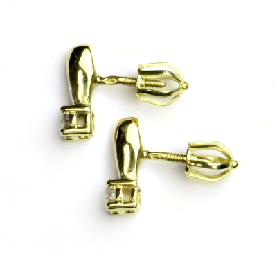 Zlaté náušnice, čirý zirkon, žluté zlato, náušnice ze zlata, VE 82