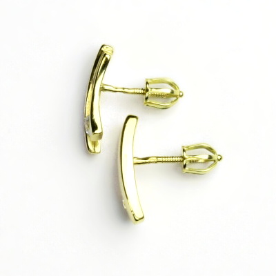 Zlaté náušnice, čirý zirkon, žluté zlato, náušnice ze zlata, VE 46