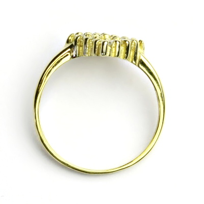 Zlatý prsten, žluté zlato, prstýnek s čirými zirkony, VR 190