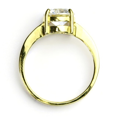 Zlatý prsten, žluté i bílé zlato, prstýnek s čirým zirkonem, T 1357