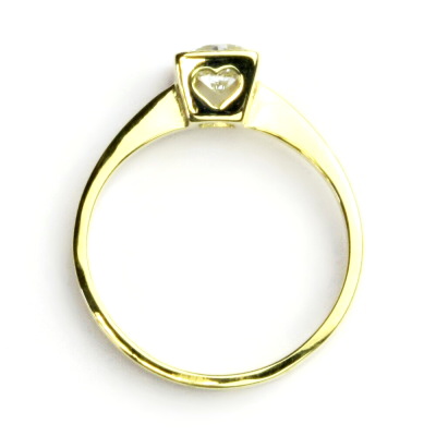 Zlatý prsten, žluté i bílé zlato, prstýnek s čirým zirkonem, T 1221