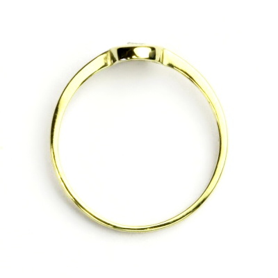 Zlatý prsten, žluté zlato, prstýnek s čirým zirkonem, T 1116