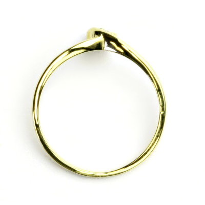 Zlatý prsten, žluté zlato, prstýnek s čirým zirkonem, VR 208