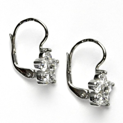 Zlaté náušnice, bílé zlato, náušnice ze zlata, kytičky, NK 1444