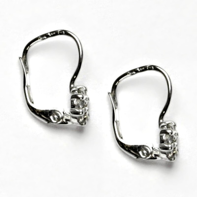 Zlaté náušnice, bílé zlato, čiré zirkony, kytičky, náušnice ze zlata, VE 3