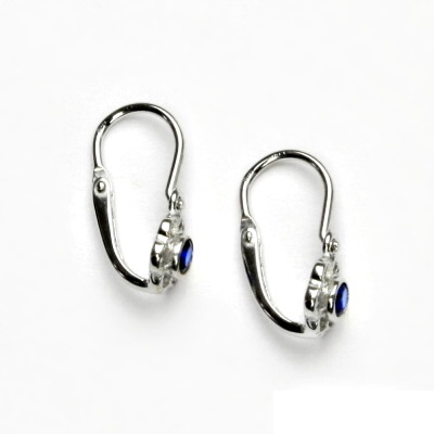 Zlaté dětské náušnice, bílé zlato, kytičky, zirkon spinel, VE 197 