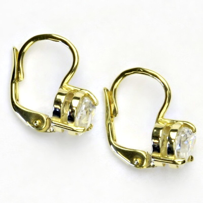 Zlaté náušnice, žluté i bílé zlato, srdíčka čiré zirkony - NK 1362 