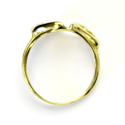 Zlatý prsten se srdíčky, žluté zlato 14 ct, srdíčka, T 958