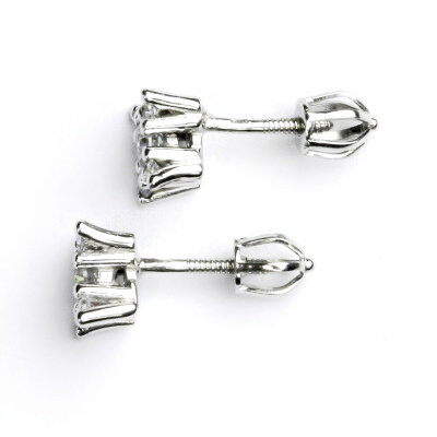 Zlaté náušnice, čirý zirkon, bílé zlato, náušnice ze zlata, VE 60