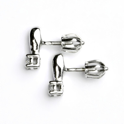 Zlaté náušnice, čirý zirkon, bílé zlato, náušnice ze zlata, VE 82 