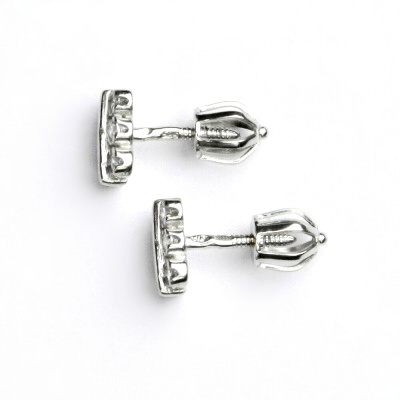 Zlaté náušnice, čirý zirkon, bílé zlato, náušnice ze zlata, VE 95 