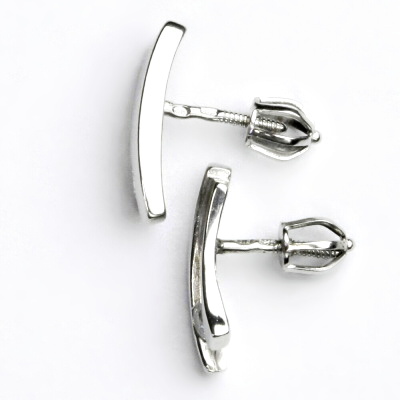 Stříbrné náušnice, čirý zirkon - VE 46 