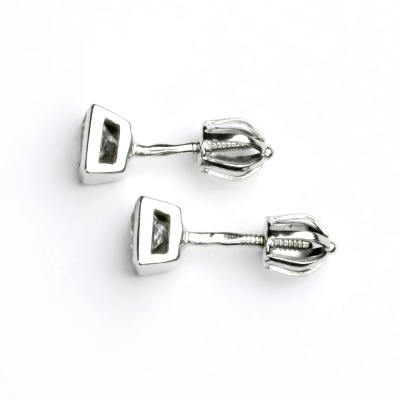 Zlaté náušnice, čirý zirkon, bílé zlato, náušnice ze zlata, VE 33 