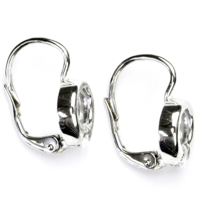 Zlaté náušnice, bílé zlato, náušnice se zirkonem, čirý zirkon, VE 43