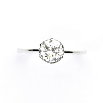 Zlatý prsten, bílé zlato, prstýnek se zirkonem, čirý zirkon, T 1022