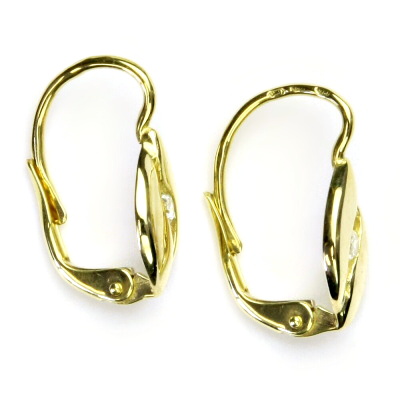 Zlaté náušnice, žluté zlato, čirý zikon, náušnice ze zlata, VE 138 