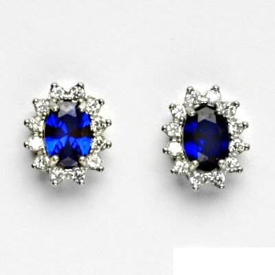 Zlaté náušnice Kate, bílé i žluté zlato, zirkon spinel, čiré zirkony, NŠ 1480