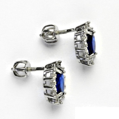 Zlaté náušnice Kate, bílé i žluté zlato, zirkon spinel, čiré zirkony, NŠ 1480