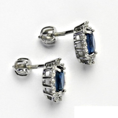 Zlaté náušnice Kate, bílé i žluté zlato, zirkon sv. akvamarin, čiré zirkony, NŠ 1480