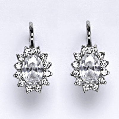 Zlaté náušnice Kate, čirý zirkon, bílé i žluté zlato, NK 1480 