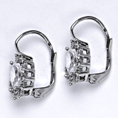 Zlaté náušnice Kate, čirý zirkon, bílé i žluté zlato, NK 1480 