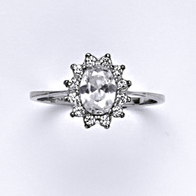 Zlatý prsten Kate, zirkon čirý, bílé i žluté zlato - T 1480 