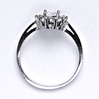 Zlatý prsten Kate, zirkon čirý, bílé i žluté zlato - T 1480 