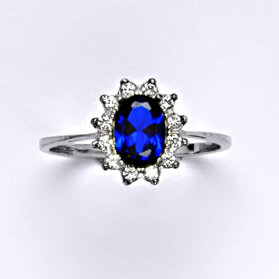 Zlatý prsten Kate, zirkon spinel, čiré zirkony, bílé i žluté zlato - T 1480