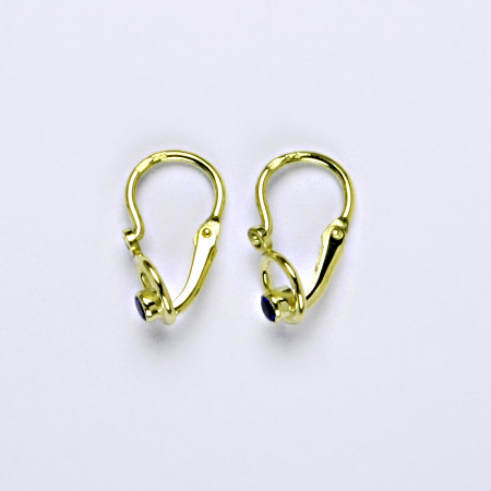 Dětské zlaté náušnice kolečka ,žluté zlato ,zirkon spinel - 1282 poslední pár