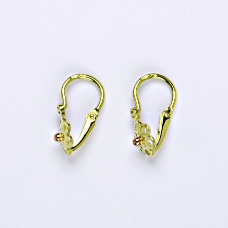 Dětské náušnice zlaté kytička, žluté a červené zlato - 1320 poslední pár