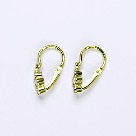 Dětské zlaté náušnice ,žluté zlato, čiré zirkony - 1308 poslední pár