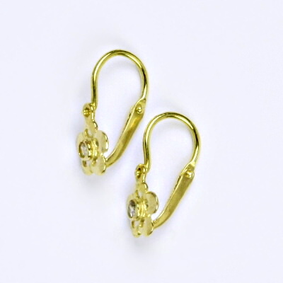 Dětské náušnice zlaté s čirým zirkonem, žluté zlato, 0,80 g, NK 1385