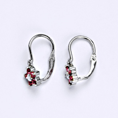 Dětské náušničky zlaté se Swarovski krystalem rose, bílé zlato, NK 1391