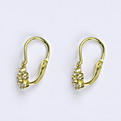 Dětské náušničky zlaté s čirými zirkony, žluté zlato NK 1384