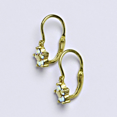 Dětské náušničky zlaté se Swarovski AB krystalem,žluté zlato,NK 1391 SW