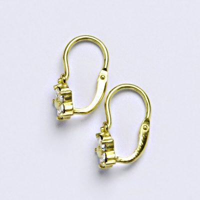 Dětské náušničky zlaté se Swarovski čirým krystalem,žluté zlato,NK 1391 SW