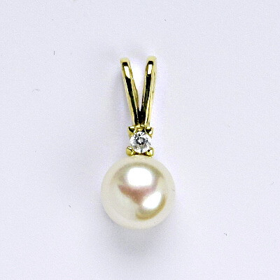 Zlatý přívěšek s přírodní bílou perlou, žluté zlato, 14 kt, P 1207A pp