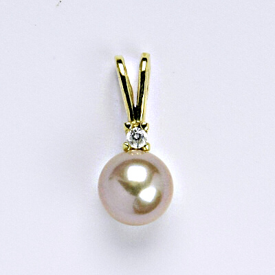 Zlatý přívěšek s přírodní růžovou perlou, žluté zlato, 14 kt, P 1207A pp