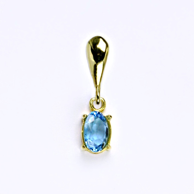 Zlatý přívěšek, žluté i bílé zlato ,přírodní topaz swiss - P 1246/22