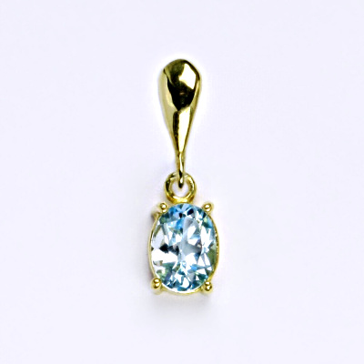 Zlatý přívěšek,přírodní topaz, žluté zlato 14 ct, váha 1,33 g,P 1245