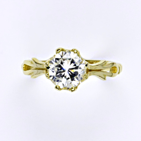 Prsten žluté zlato s čirými zirkony T 1261 v.v