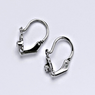 Dětské zlaté náušnice, náušničky, bílé zlato 14 karátů, syntetický zirkon, váha 0,88 g 