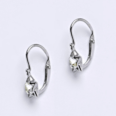 NK 1326 Dětské náušnice, bílé zlato se Swarovski krystalem hvězdy čiré
