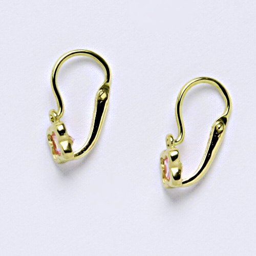 Dětské náušnice ze žlutého zlata 585/1000 VE 176 pink